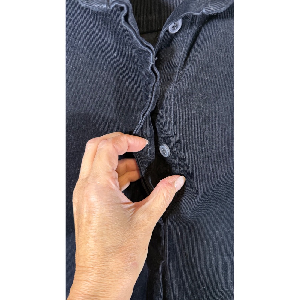 Thought Black Corduroy Button Front Long Sleeve Shirt Dress Size‎ 14 Sustainable - Picture 8 of 9